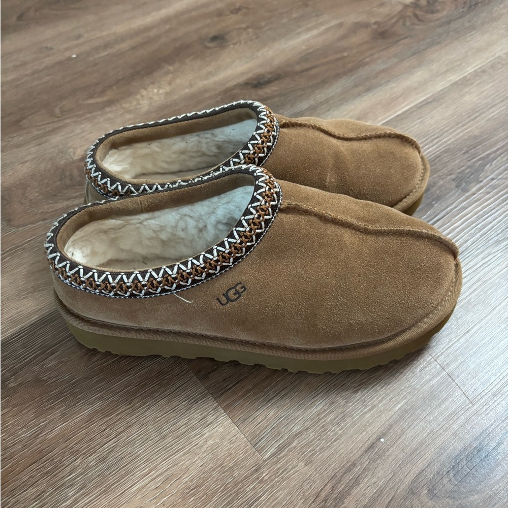 UGG Tasman Chestnut Suede Slip-Ons